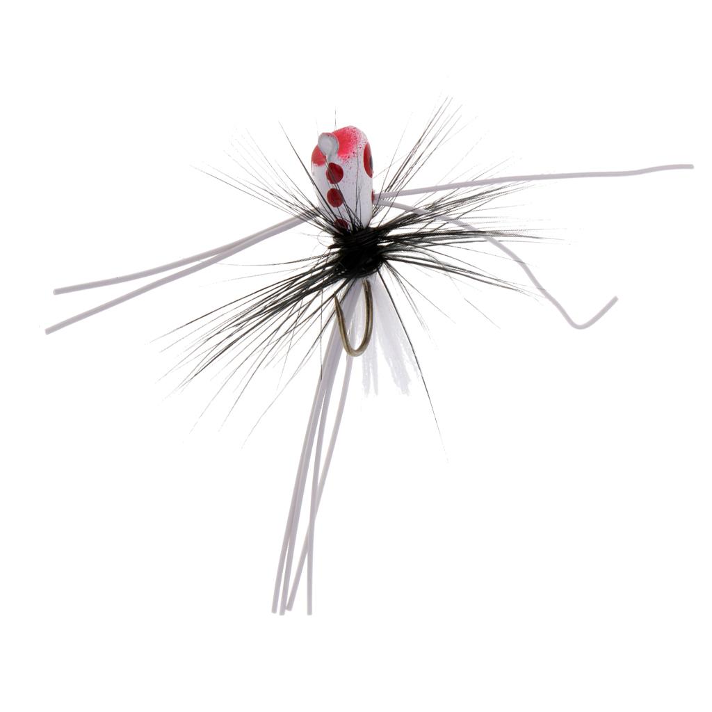 Fly Dry Fishing Floating Popper Flies Artificial Fishing Baits White