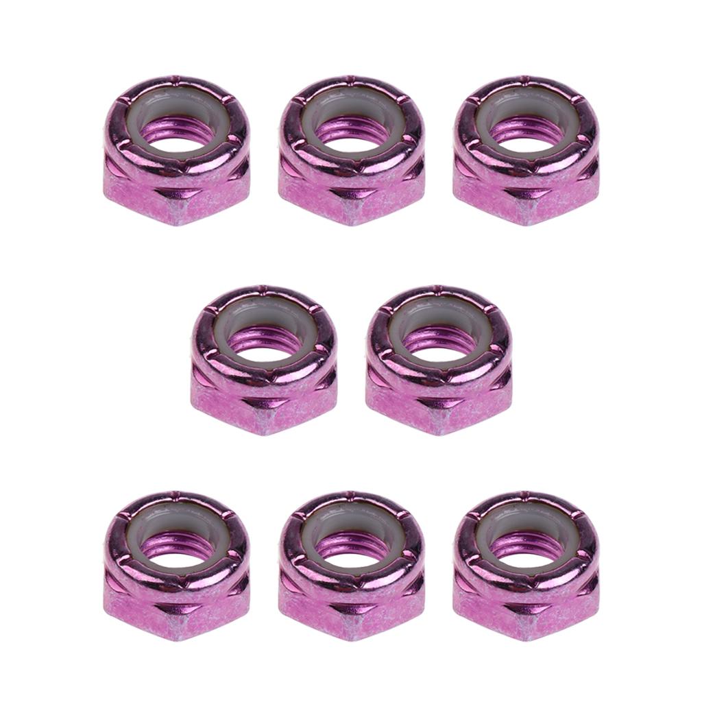 8pcs Axle Nuts Kingpin Nuts Replacement for Skateboard Longboard Trucks