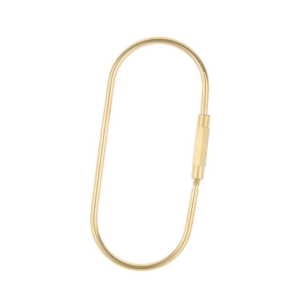 Durable Brass Screw Lock Keychain Ring Clip Tool Hook Clasp O shape