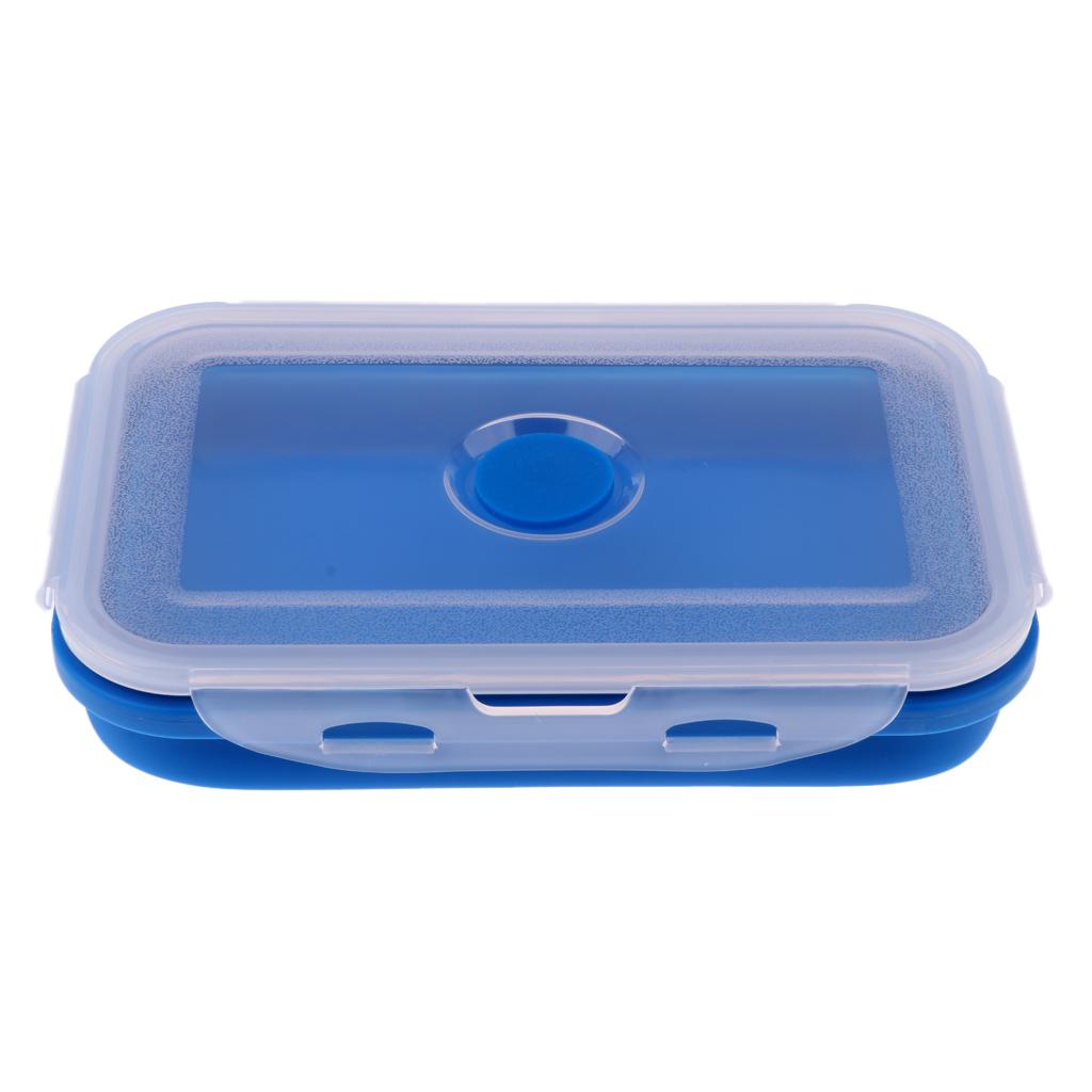 3Pcs Folding Silicone Lunch Box Bowl Bento Collapsible Food Storage 350ML