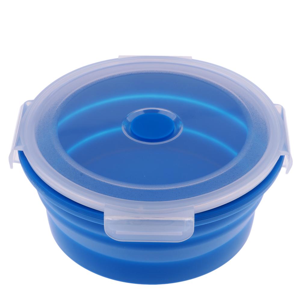 Collapsible Silicone Camping Bowl, Food-grade and BPA-free 900ml Blue