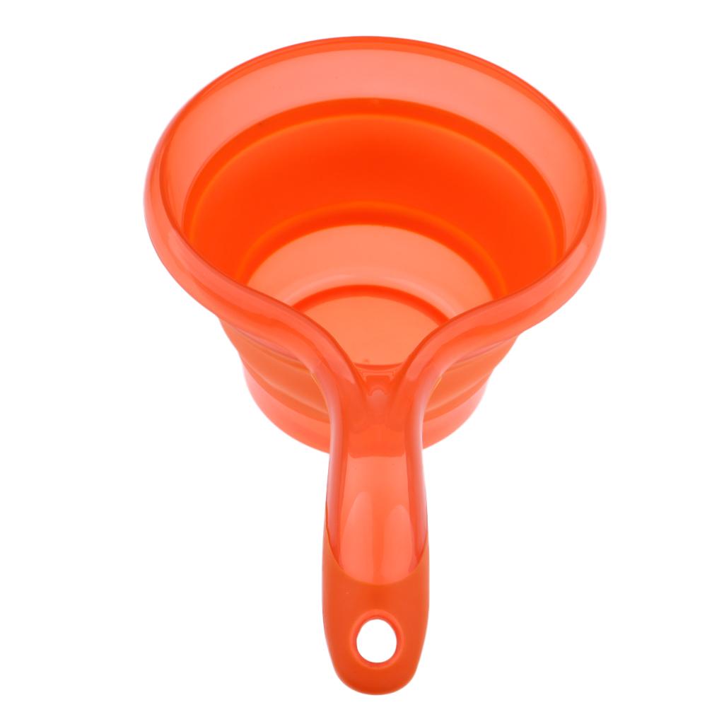Folding Water Ladle Collapsible Spoon Kitchen  Cup Shampoo Bath Shower Orange