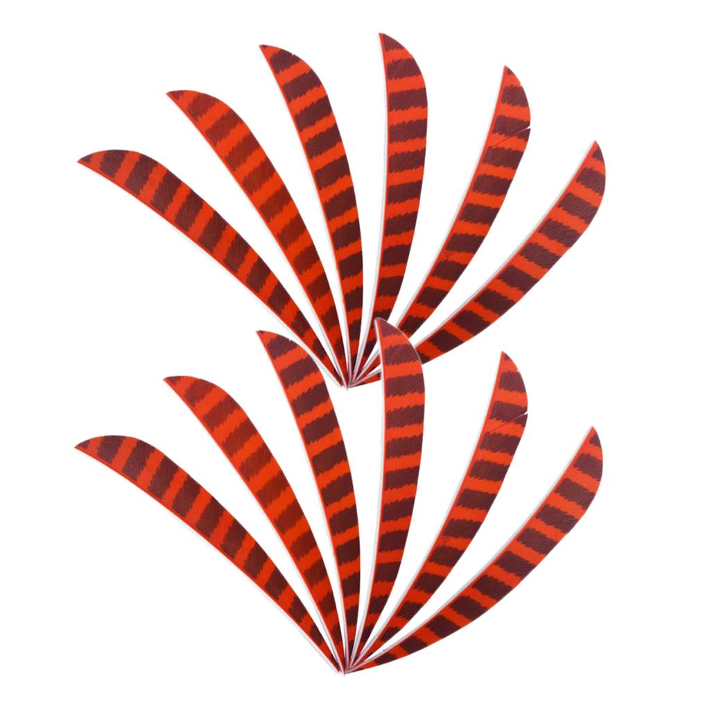 12pcs 4inch Archery Feathers Fletches Right Wing Parabolic Cut Shape Orange