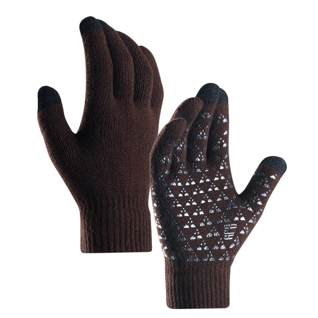 Men Cycling Gloves with Touch Screen Sports Finger Protection  Coffee