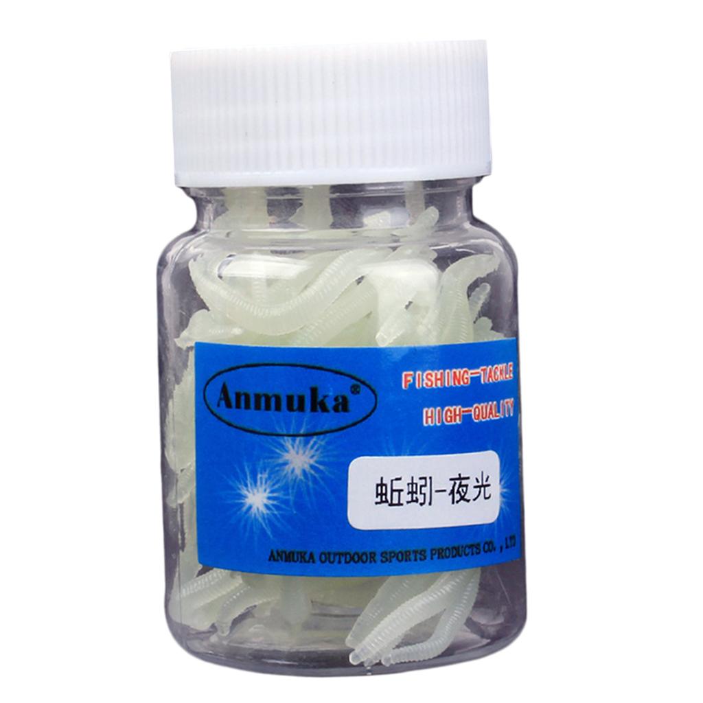 1 Box Imitation Earthworm Artificial Soft Bait Fishing Lure Luminous