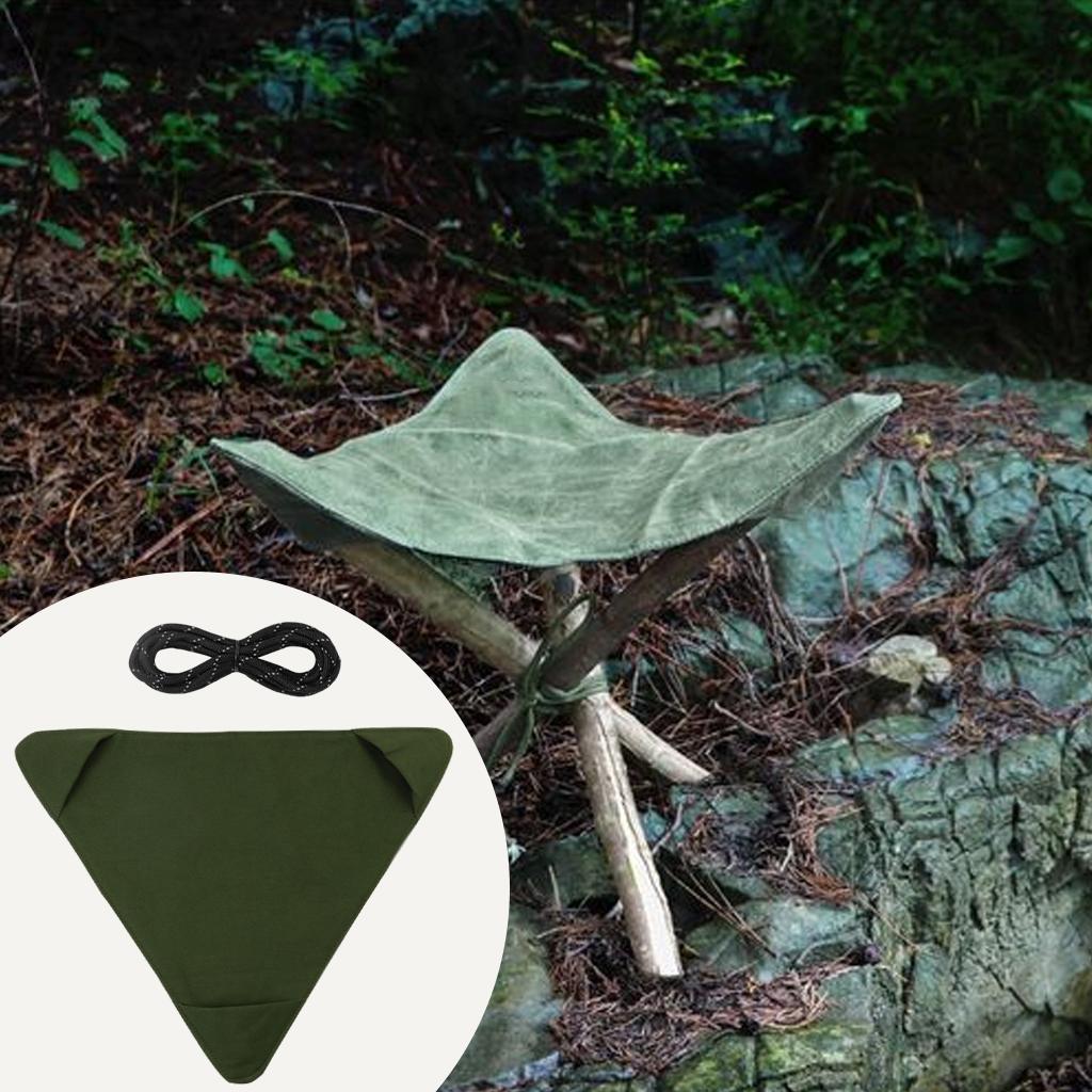 Tripod Stool Cloth Fishing Seat Fabric Canvas Lightweight for Hiking Green
