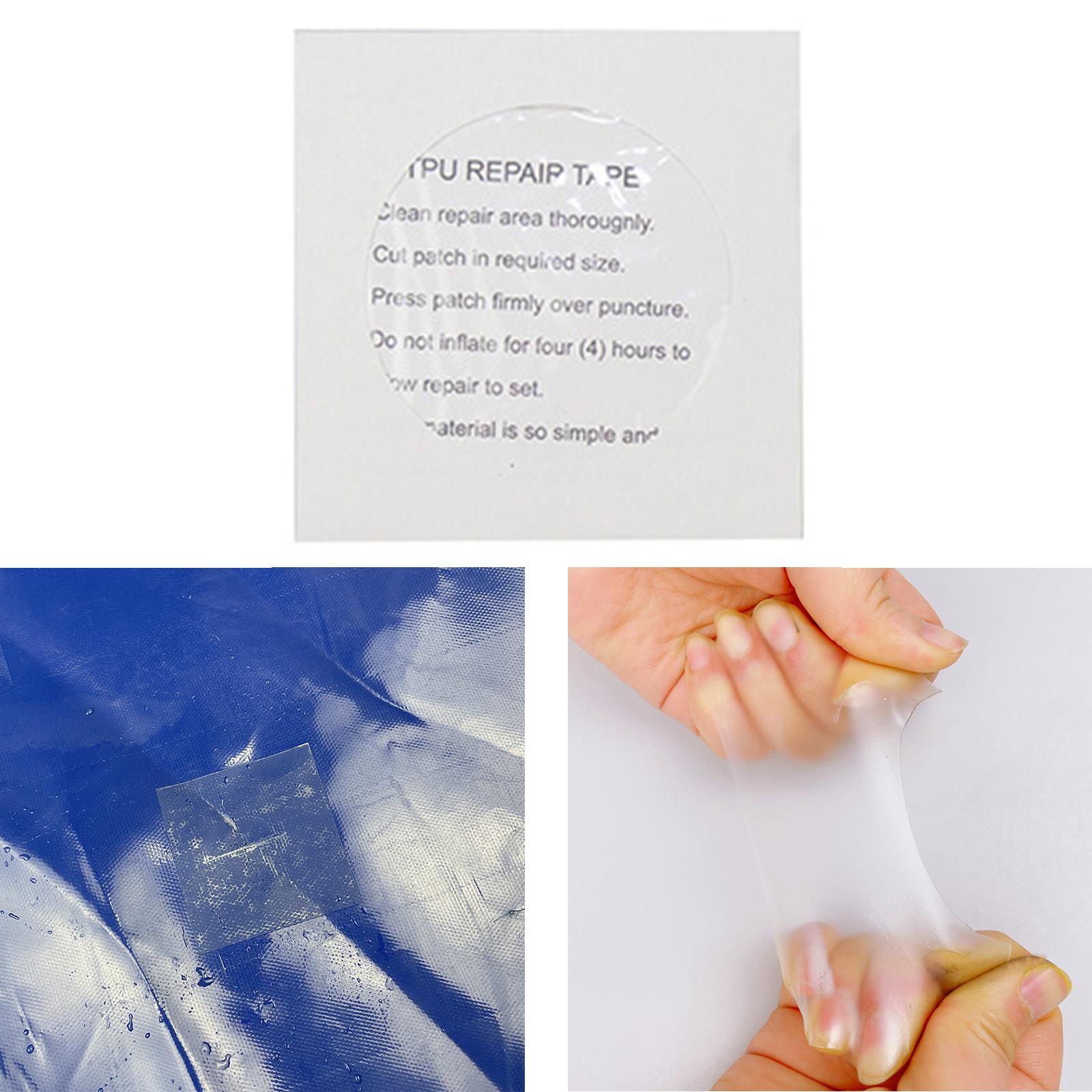6xWaterproof Transparent Self Adhesive TPU Tent Patches Repair Tape Patch