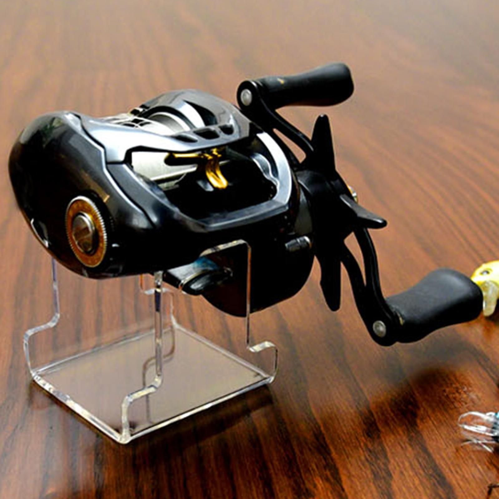 2xFishing Reel Display Stand Organizer Acrylic for Baitcasting Reel Collection