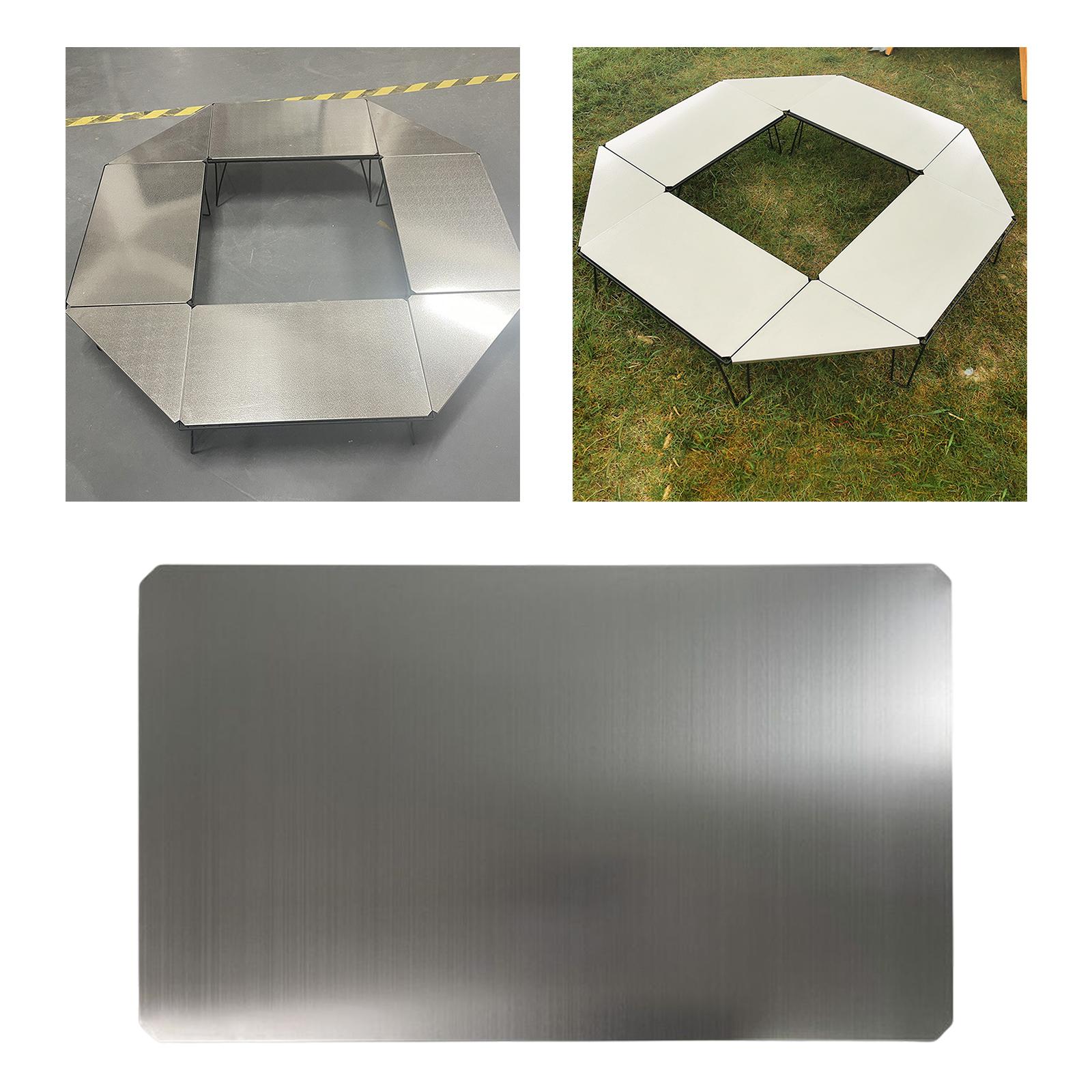 Camping Table Board Splicing Sturdy Durable for Fishing Picnic Barbecue Argent