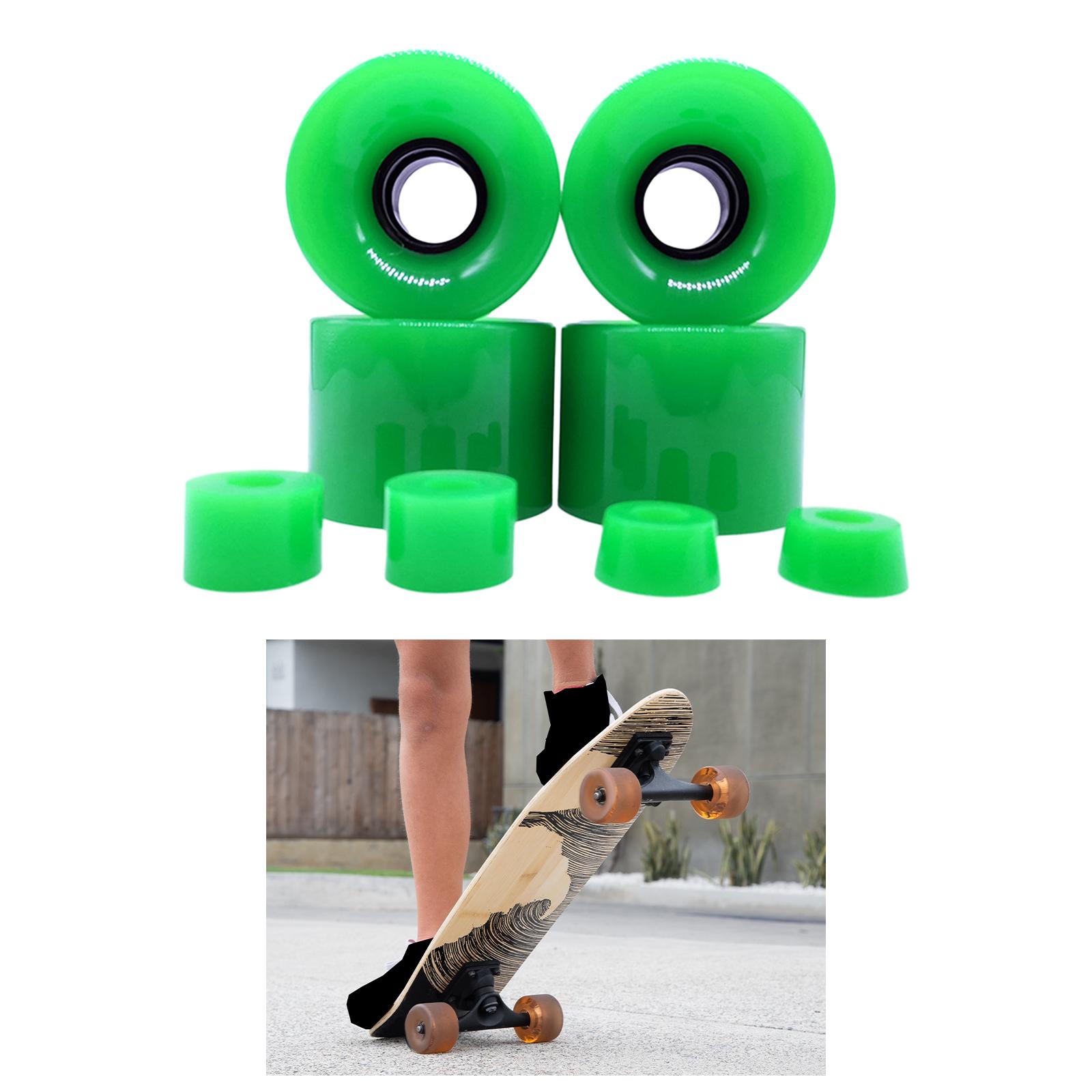 4 Pieces Skateboard Wheels 78A Hardness Durable PU Damping Wheel Replacement Green