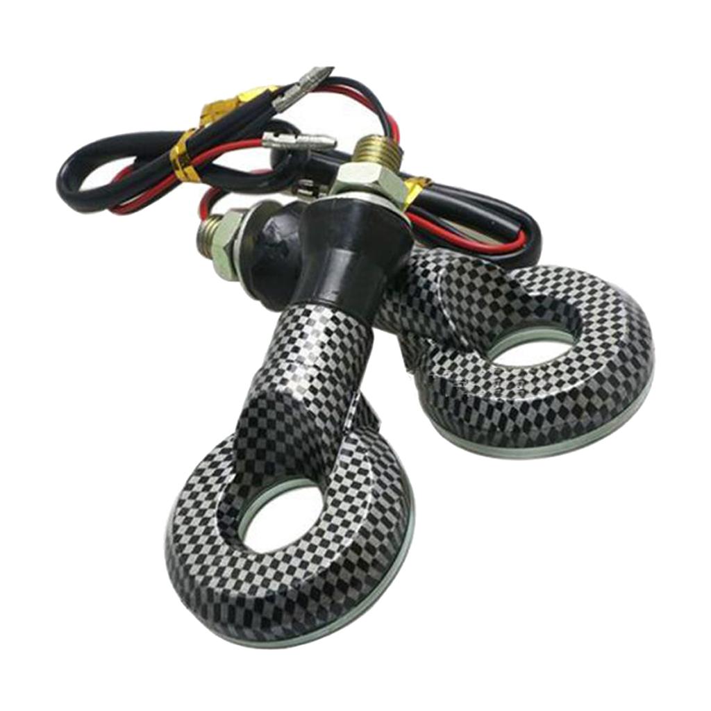 Pair Motorcycle 12 LEDs Turn Signal Indicators Blinkers Amber Lights Lamps