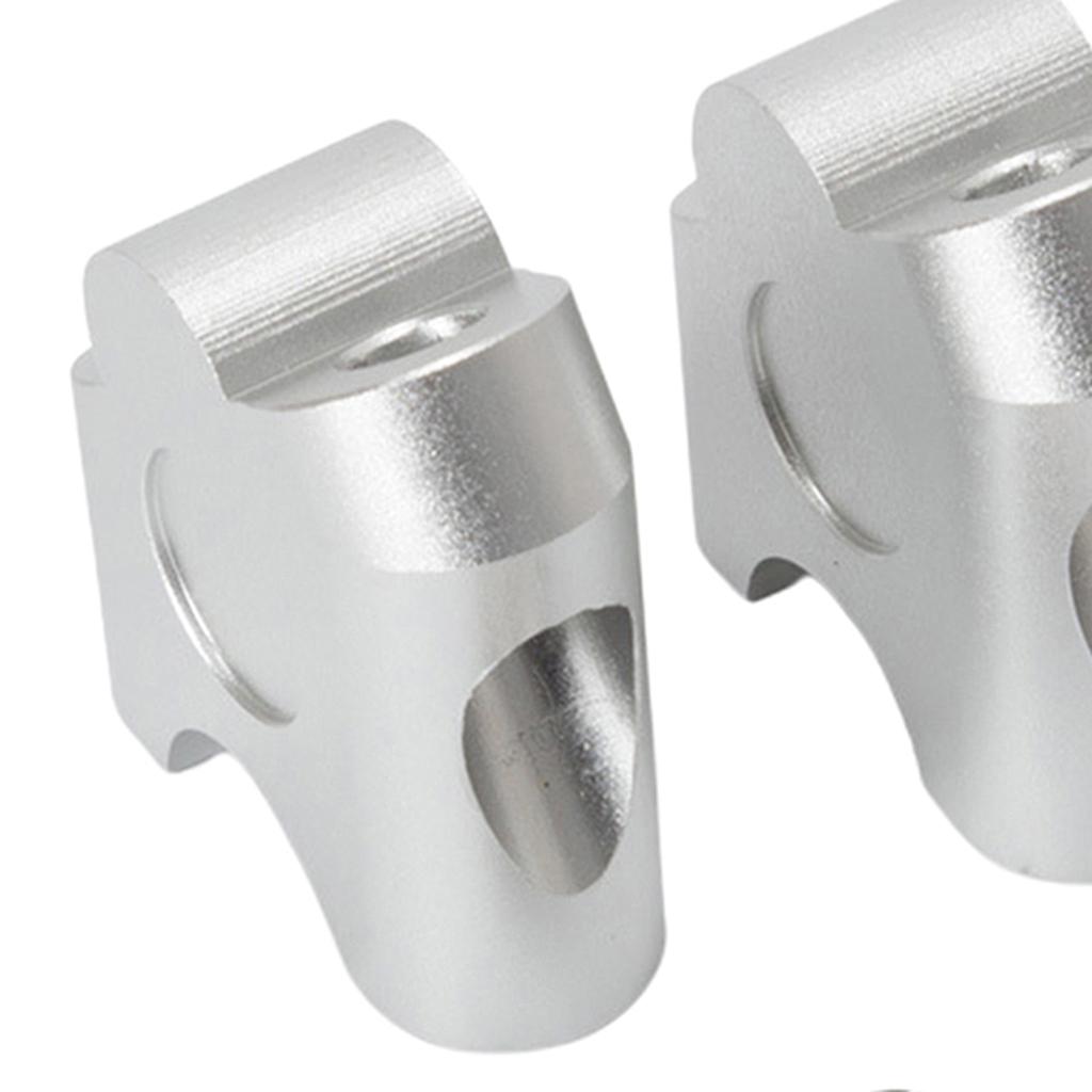 7/8" 22mm Motorcycle ATV Dirt Bike Motocross Handlebar Risers  Silver