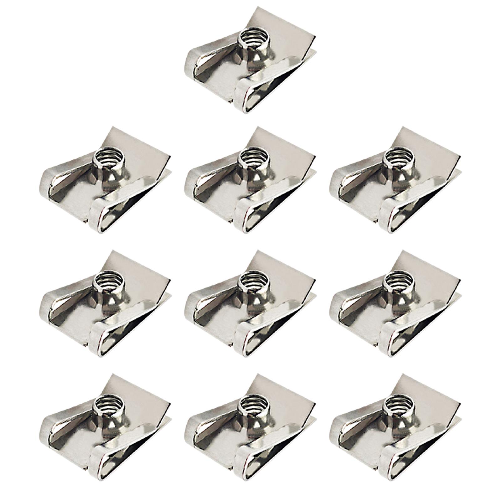 10Pcs U Type Clips with Thread U Type Fastener Nut Mounting Clip M8