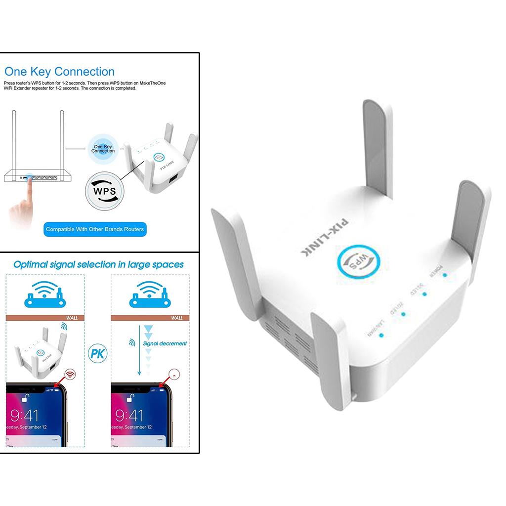 1200M Dual Frequency Wireless WiFi Signal Extension Amplifier  White AU Plug