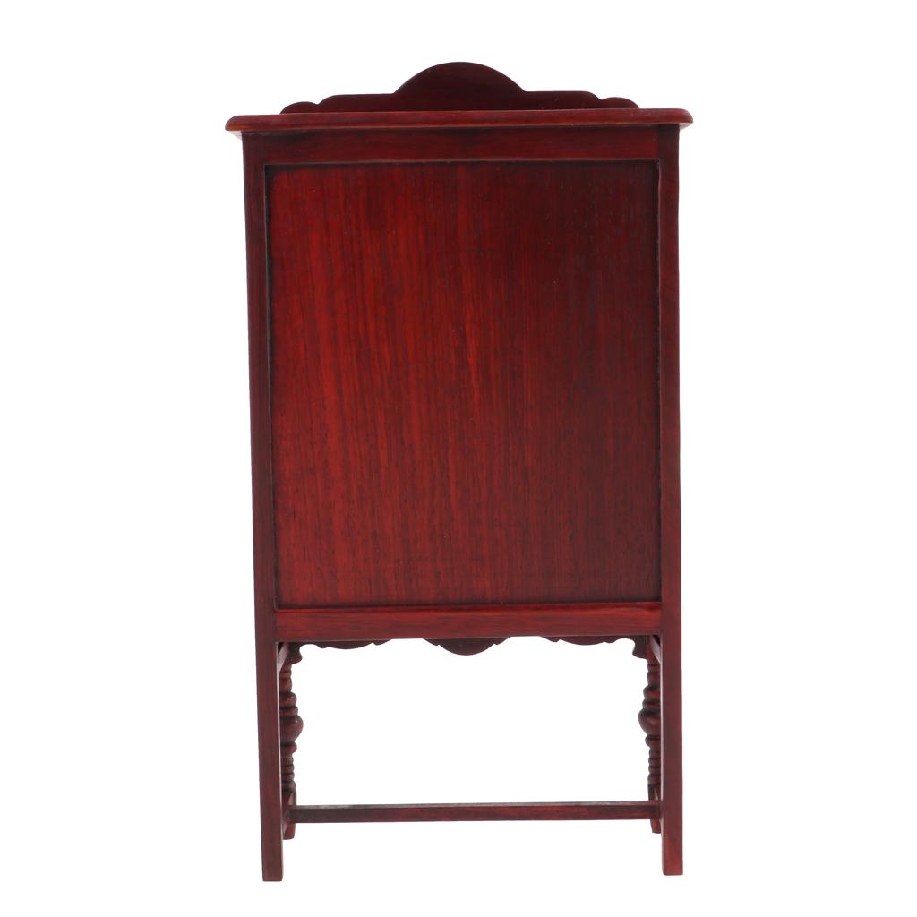 1//6 Scale Dollhouse Miniatures Furniture Wooden Desk Table Cabinet Cupboard