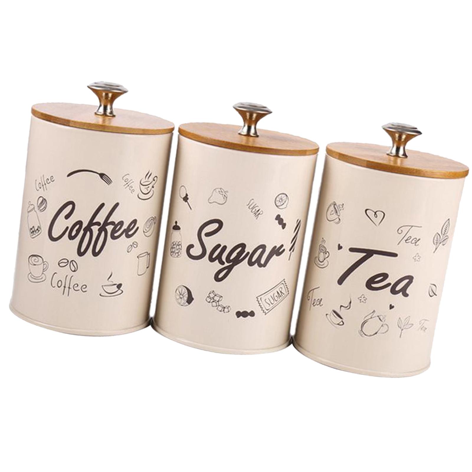 3pcs/set Metal Sugar Coffee Tea Tin Jar Container Candy Sealed Can Gift Box