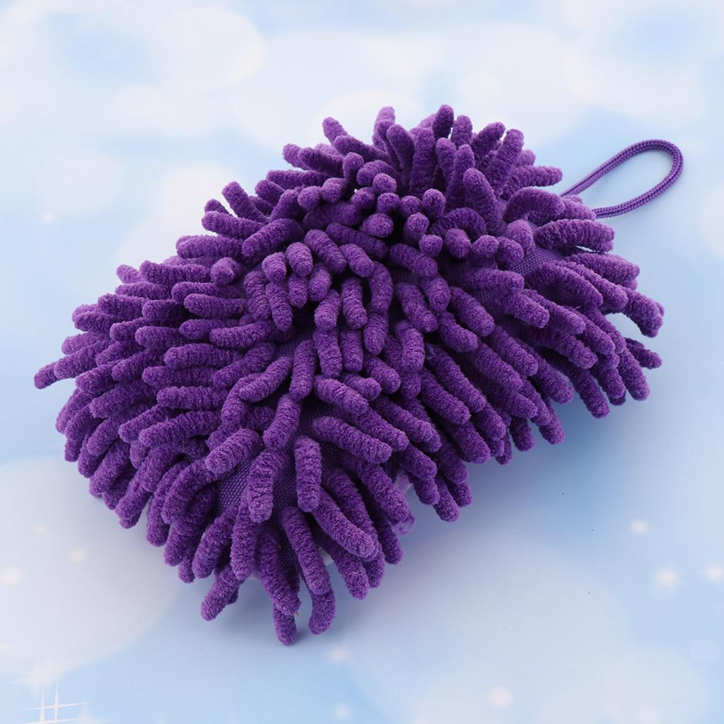 Microfiber Hanging Towels Drying Wash Buffing Polishing Towel Cloth purple