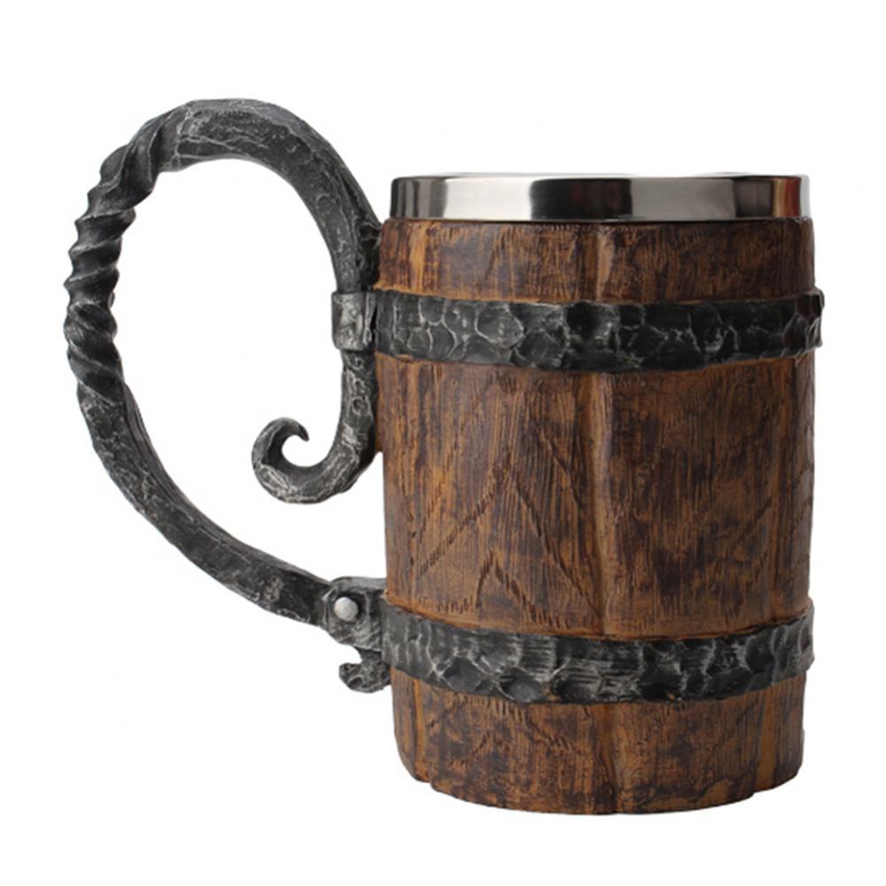 3xViking Style Wood Beer Mug