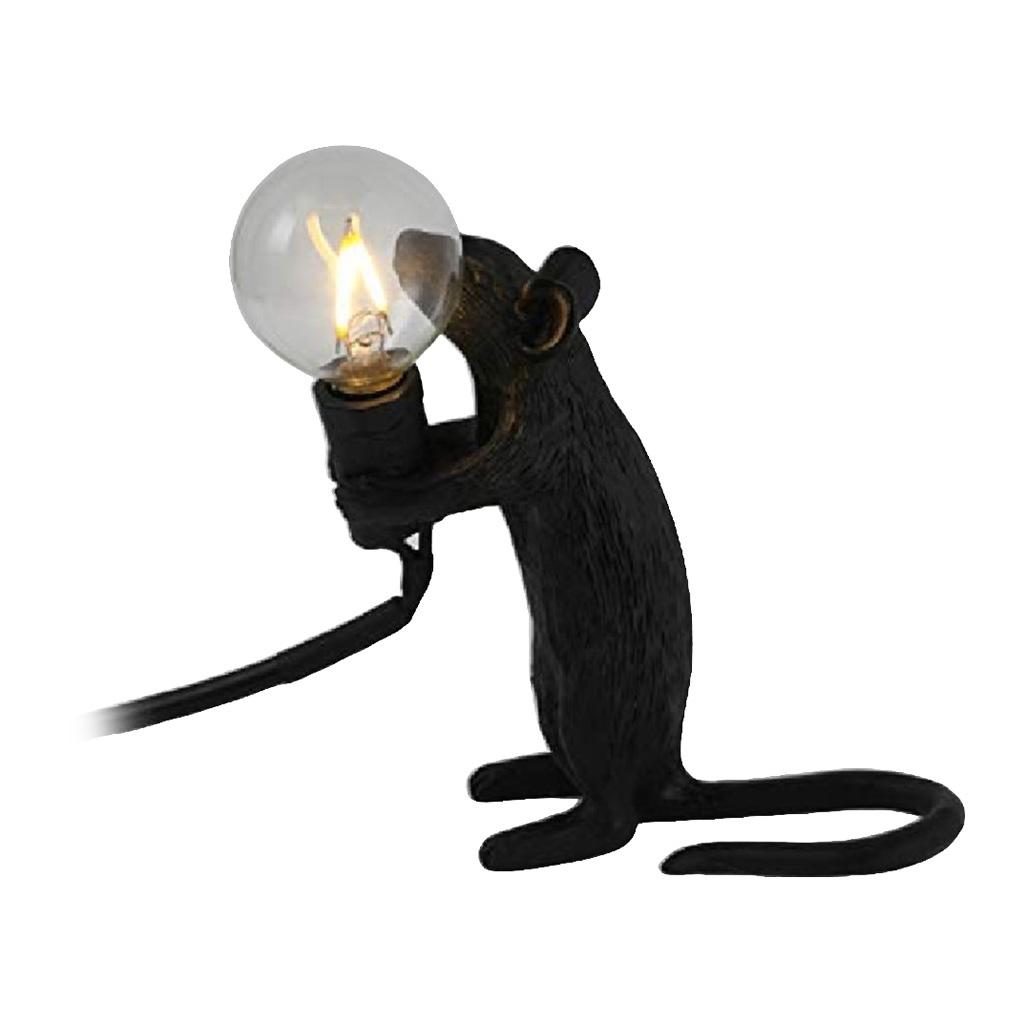 Bedroom Mouse Shaped LED Light Desk Table Lamp Black_Standing