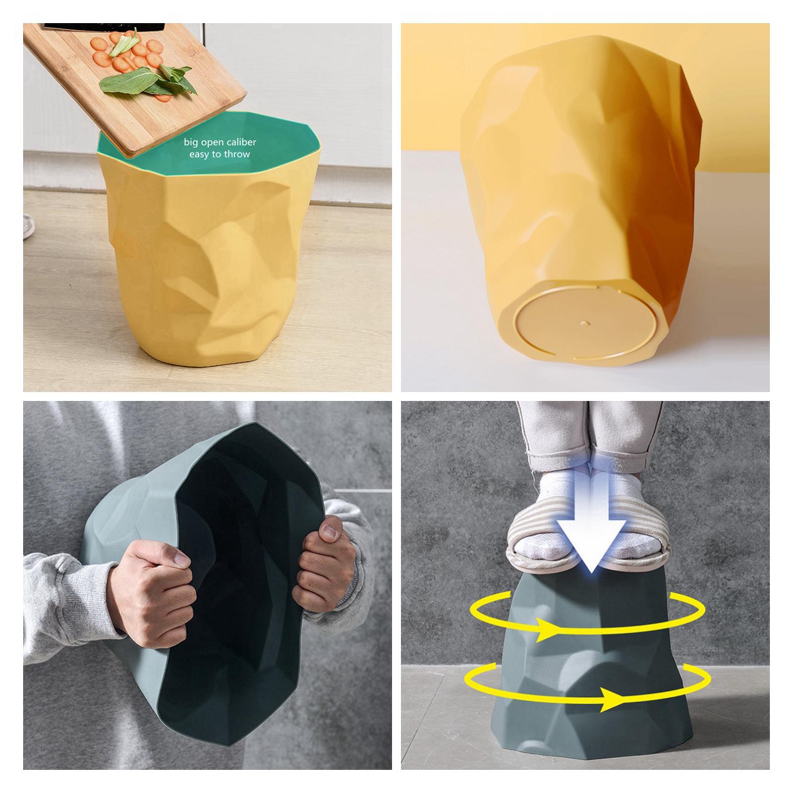 Nordic Style PP Trash Can Wastepaper Recycling Wastebasket Yellow Small