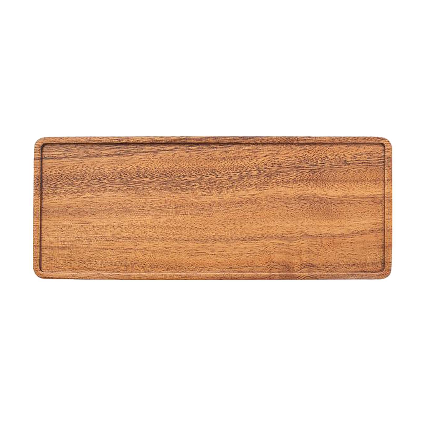 2xWooden Large Serving Tray Rectangular Coffee Dinner Food Trays 30x12x1.2cm