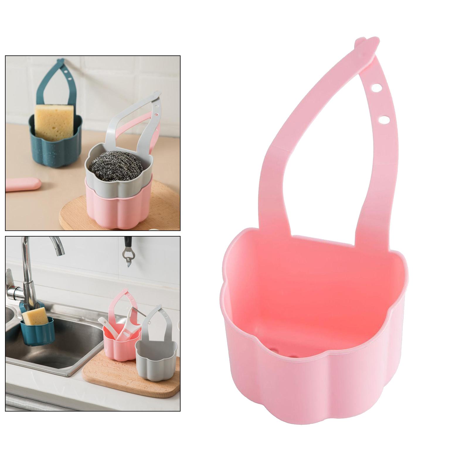 Kitchen Sink Storage Hanging Basket Sink Basket Strainer  Pink