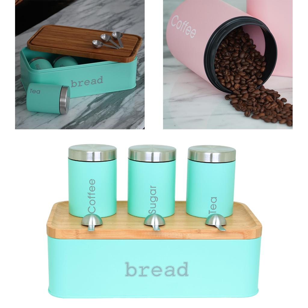 Spice Jar Coffee Herbs Sugar Condiment Storage Container Bottles Light Green