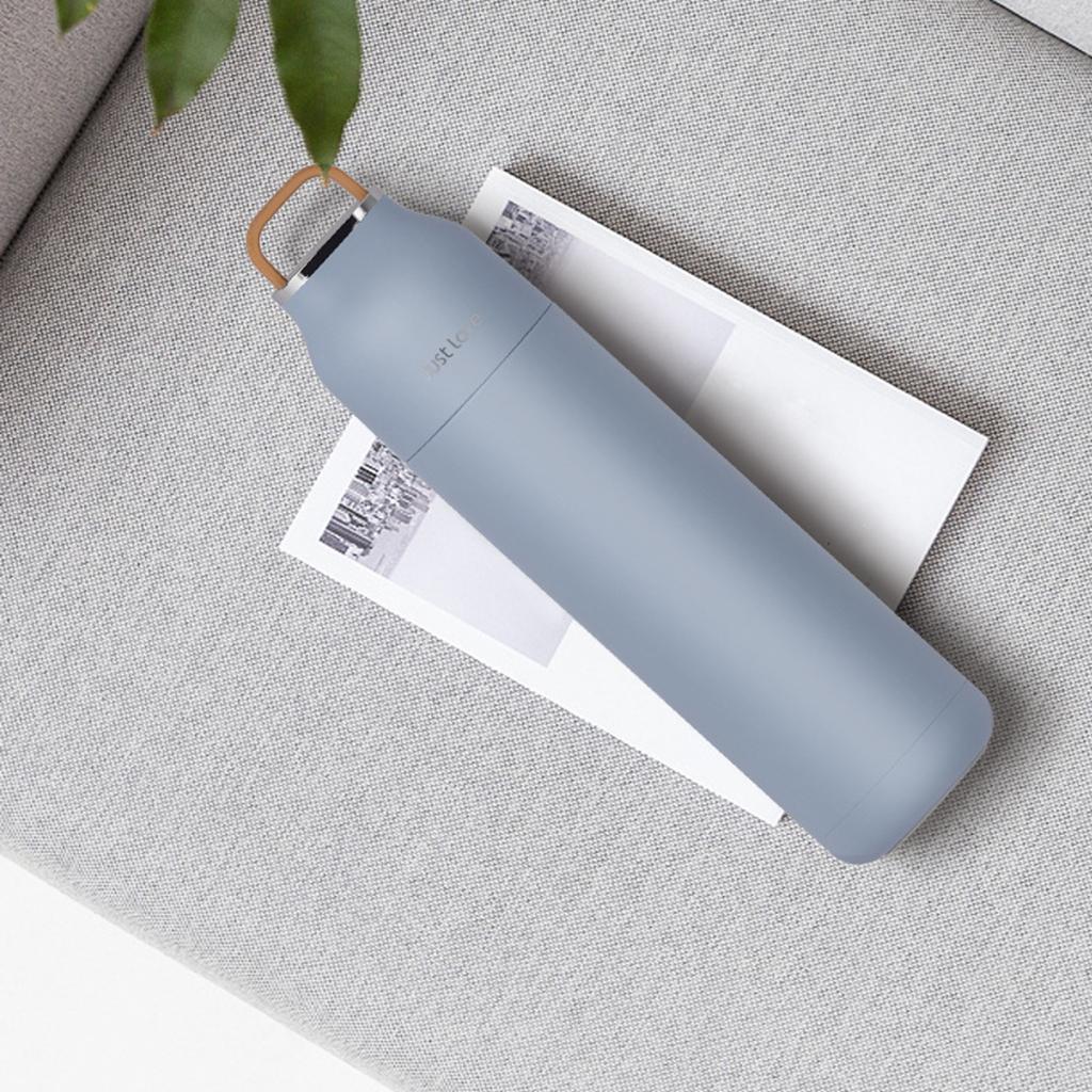 Insulated Cup Tumbler 500ml Silicone Handle 304 Stainless Steel Grey