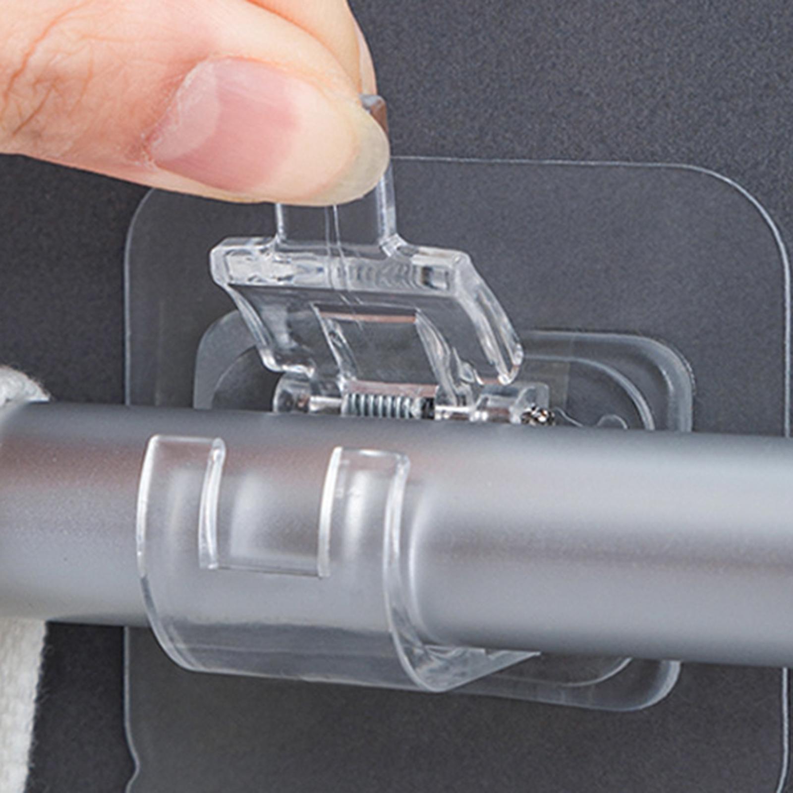 3x8 PCS Curtain Rod Brackets Holder Drapery Wall Mount Fixed Use Transparent