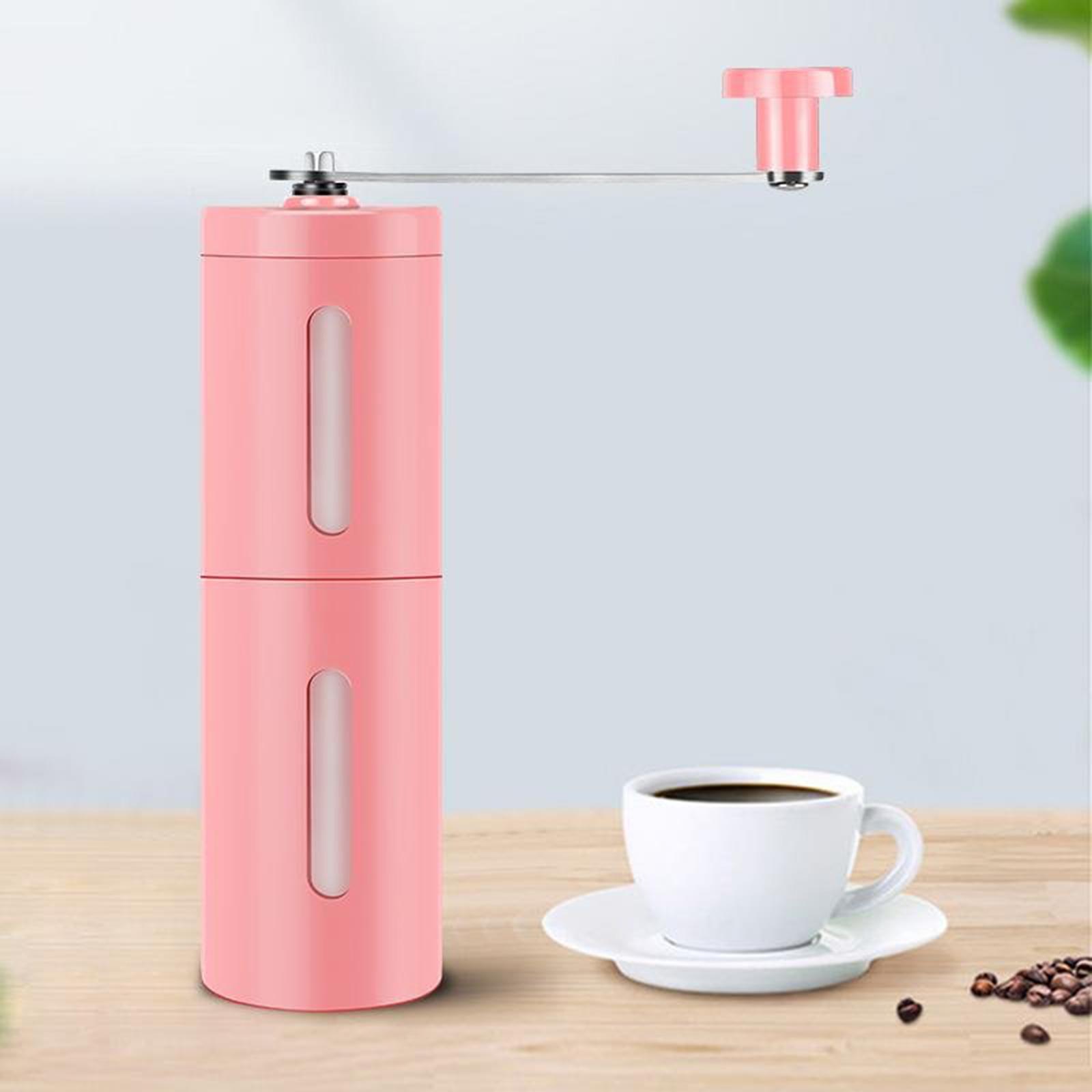 Stainless Steel Manual Coffee Grinder Bean Grinding Tool for Kitchen Pink 