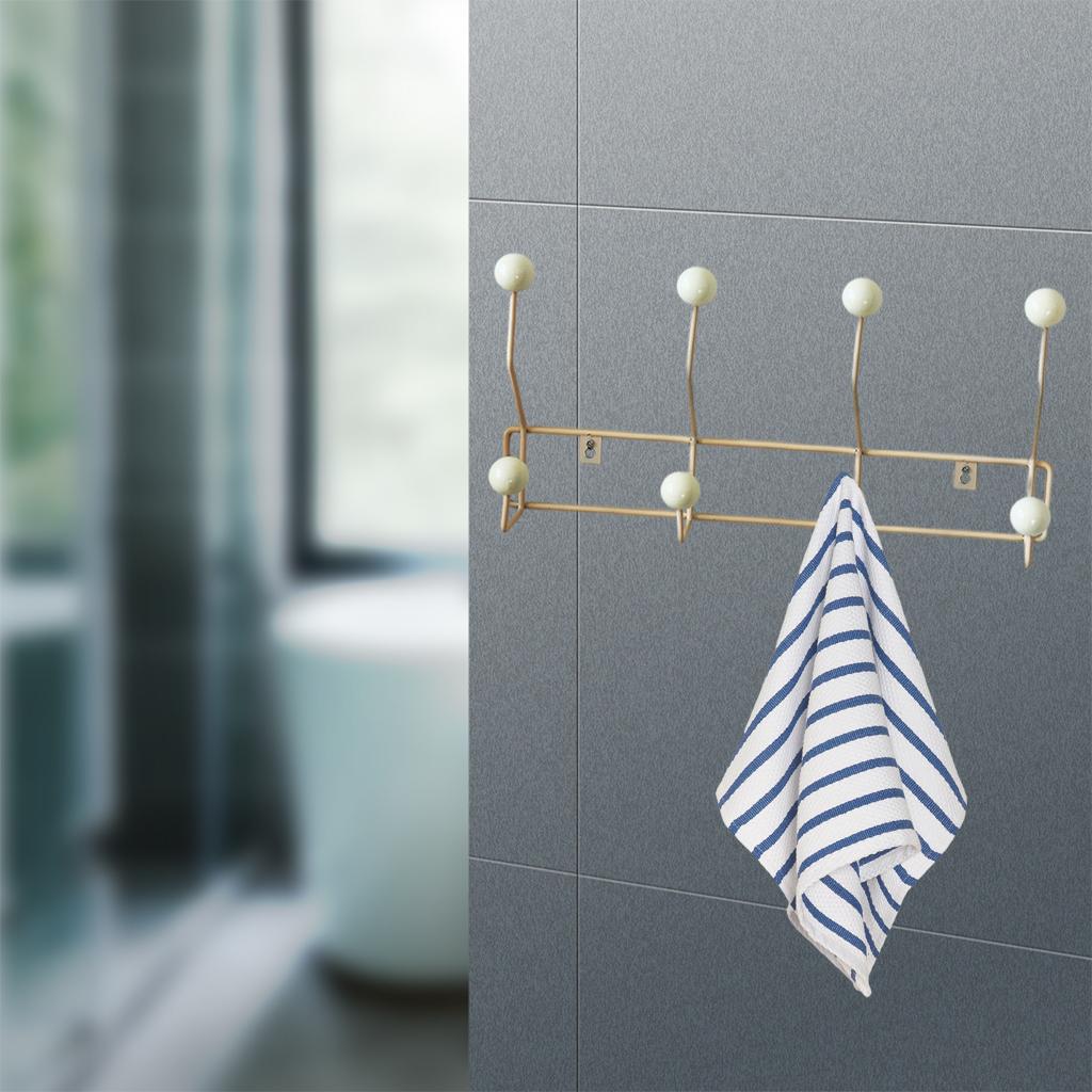Iron Coat Hanger Hat Purse Hangers Coat Hooks Organizer  White 4Hooks