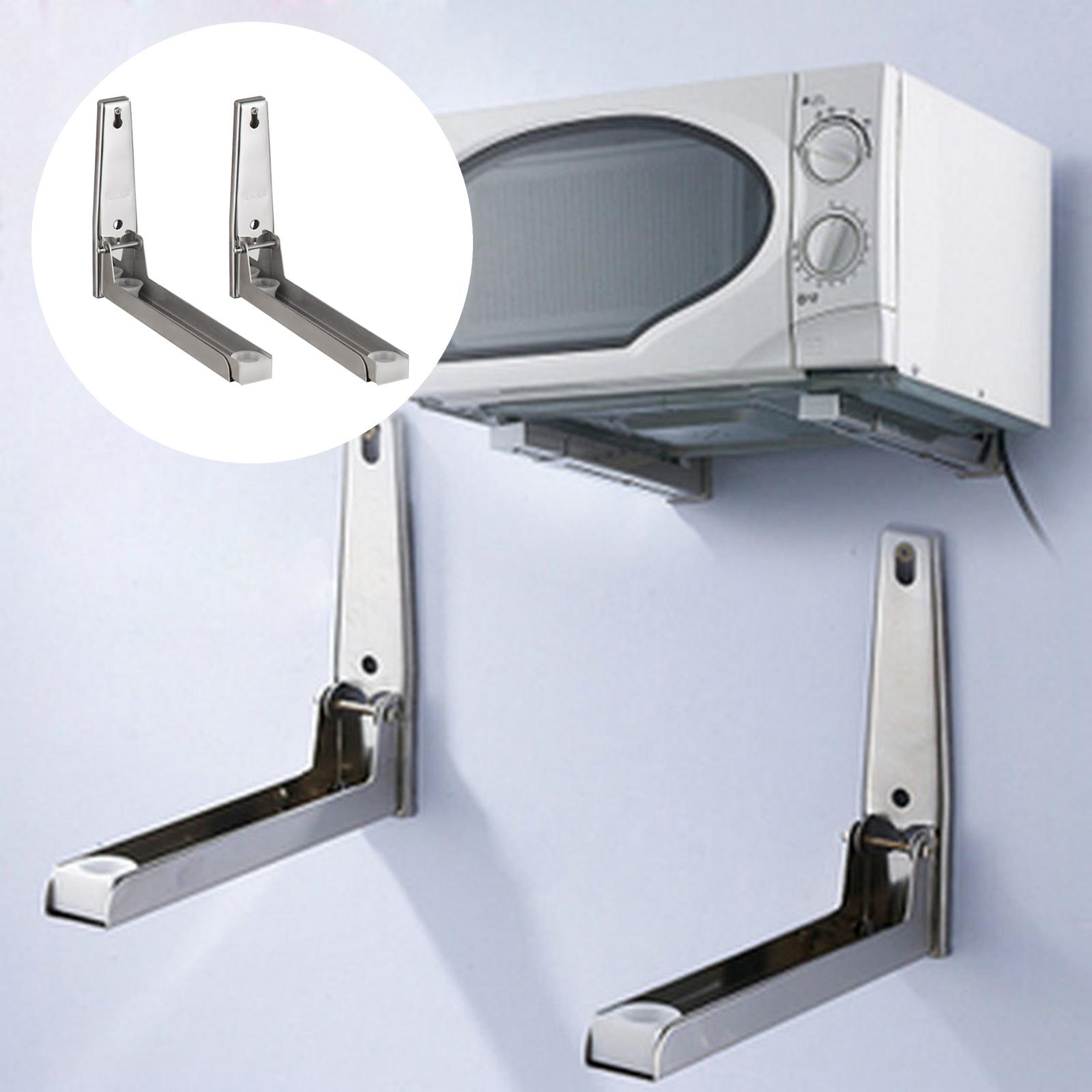 Microwave Mount Bracket Adjustable Foldable for Kitchen 304 Stainless Steel 