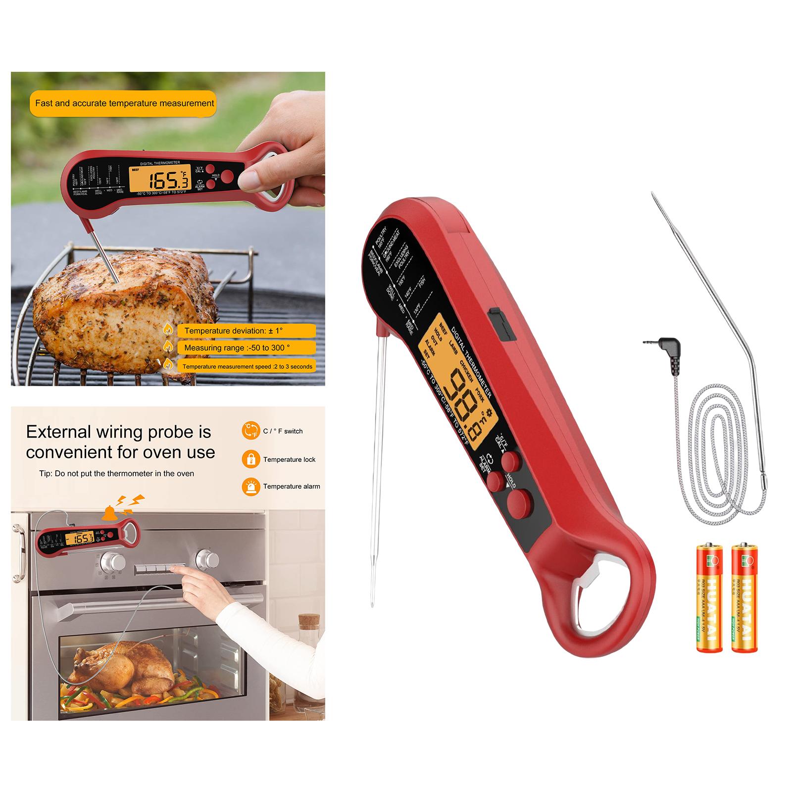 Meat Thermometer -58 to 572fahrenheit Alarm Function for BBQ Kitchen Baking