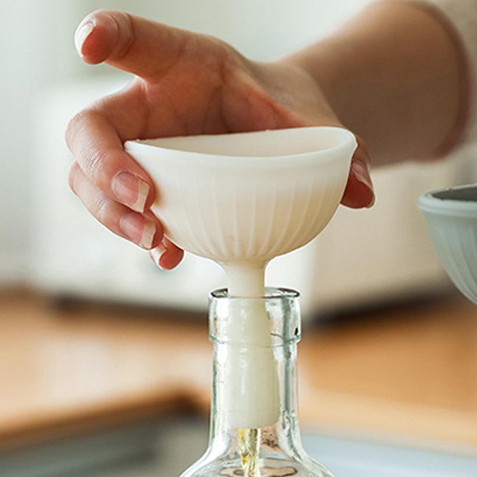 Kitchen Funnel Food Grade Silicone for Powder Transfer Filling Bottles