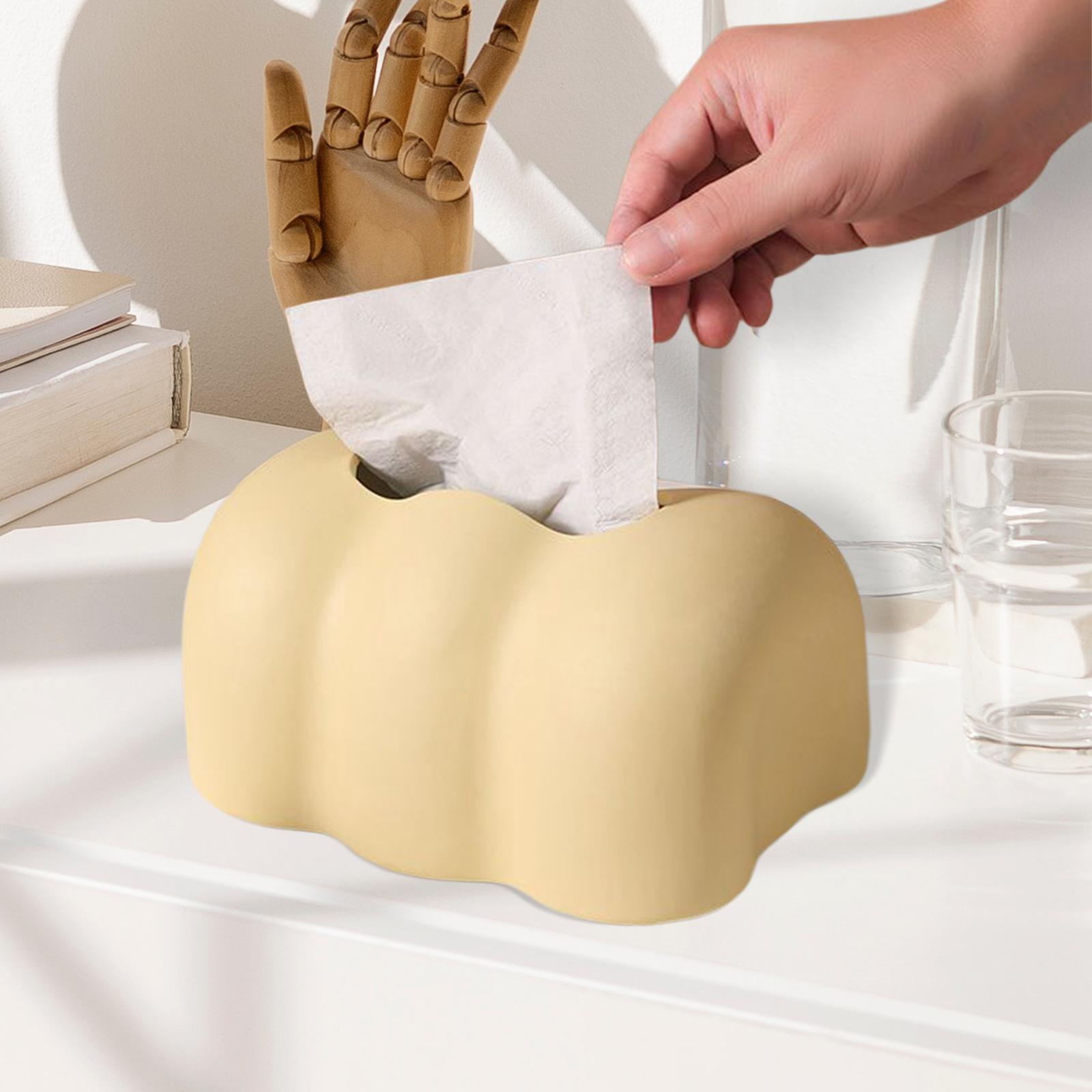 Tissue Cover Tissue Storage Boxes Donut Shape for Household Yellow