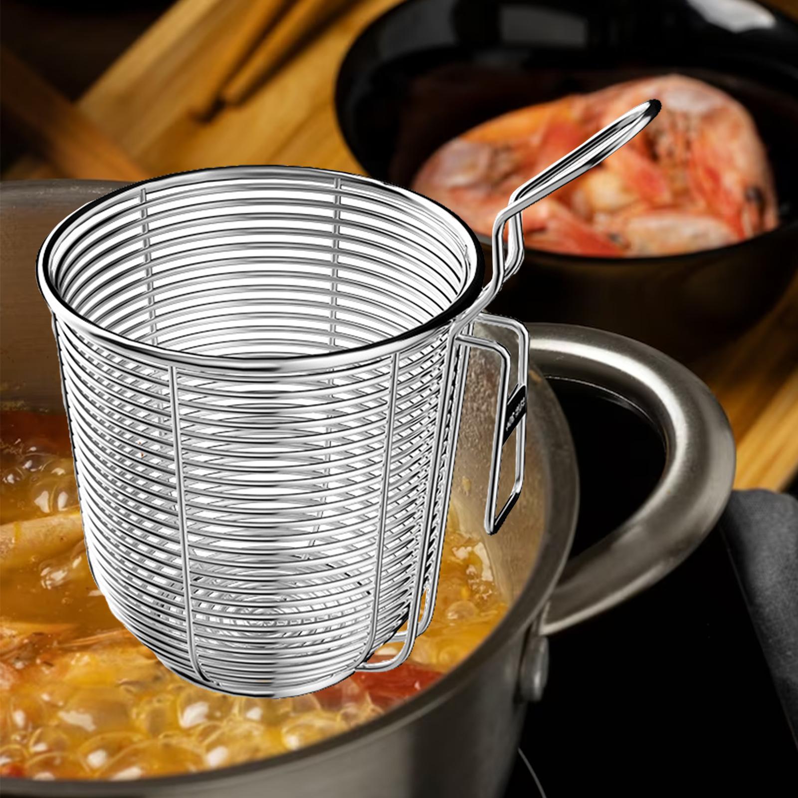 Noodle Strainer with Handle Spaghetti Strainer Spoon for Dumplings Pasta