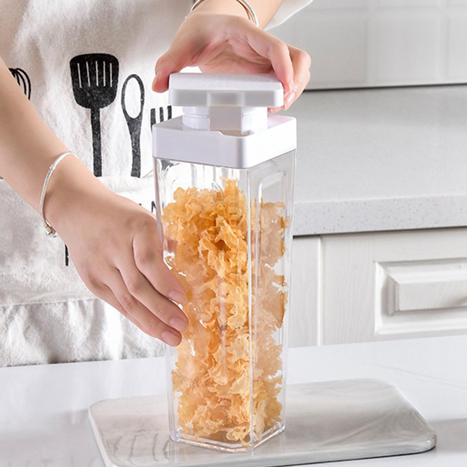 Square Cereal Dispenser Airtight Lid Stackable for Refrigerator Coffee Pasta