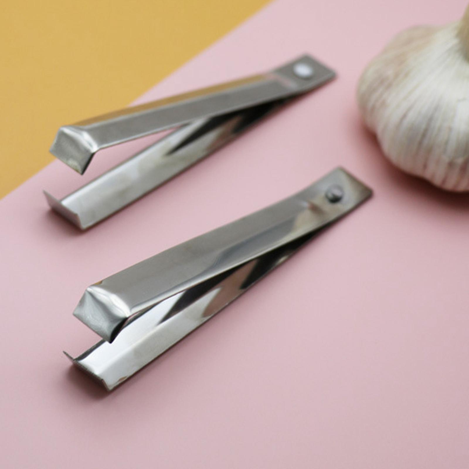 2Pcs Fish Bone Tweezers Set Garlic Tweezer Stainless Steel Practical Gadgets