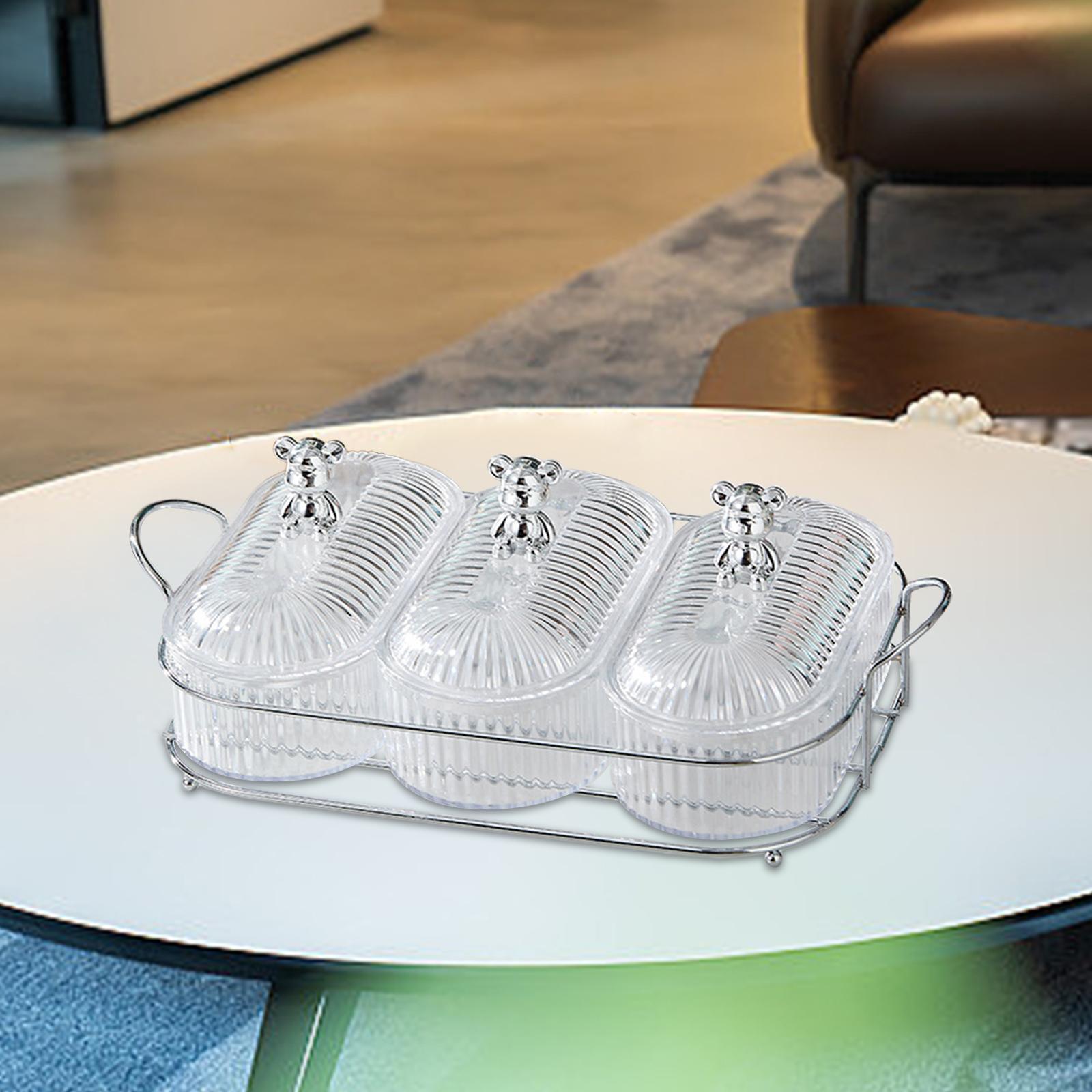 Divided Snack Serving Bowls with Handle Fruit Snack Plates Dried Fruit Trays