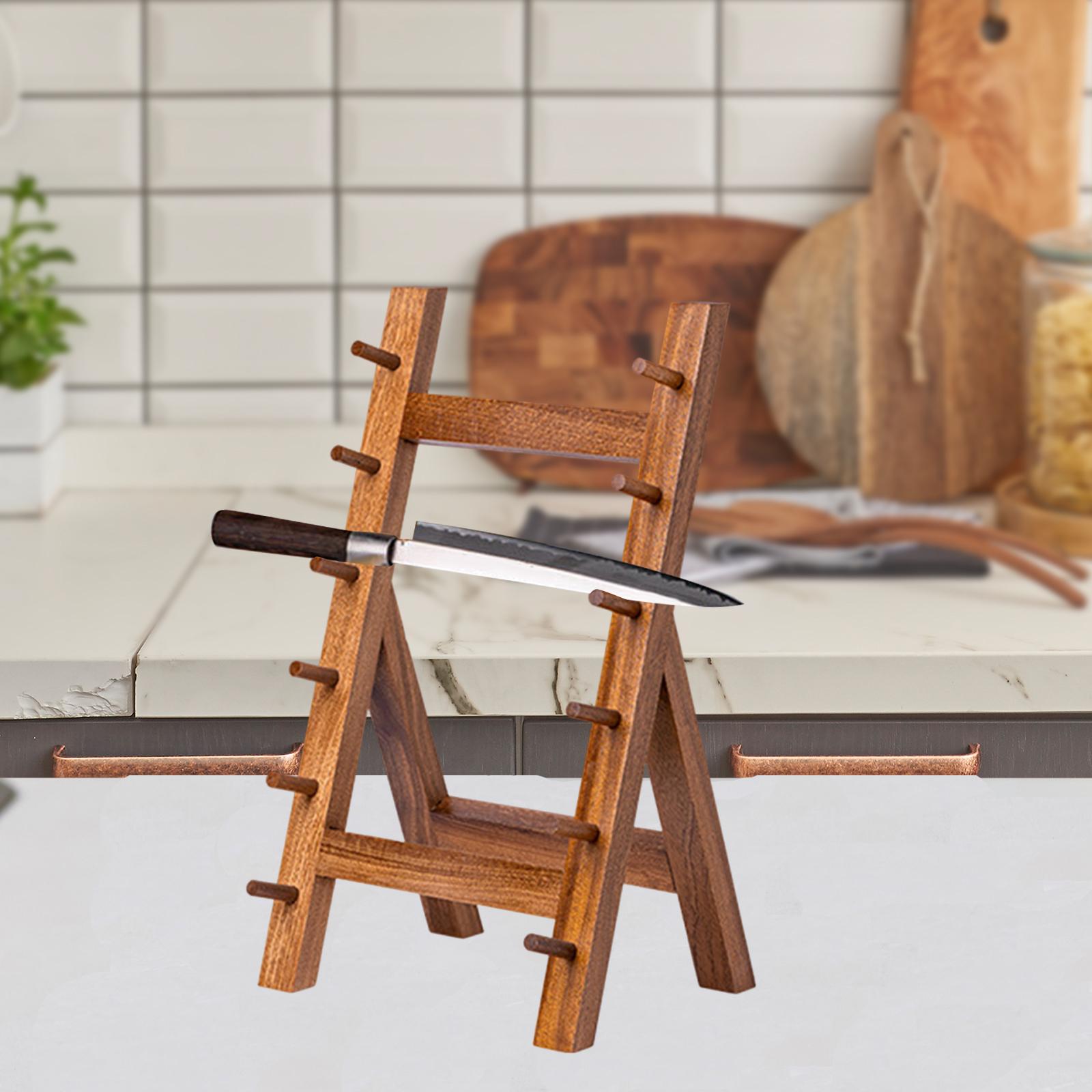 Salmon Knife Shelf Knife Storage Rack for Desktop Collection Cabinets