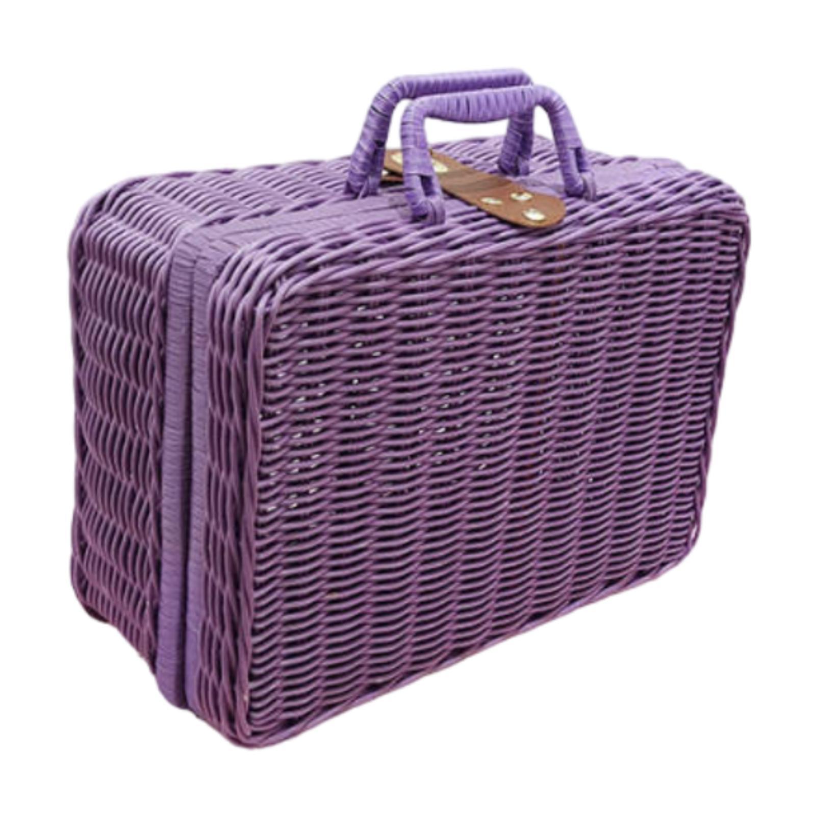 Woven Suitcase with Handle