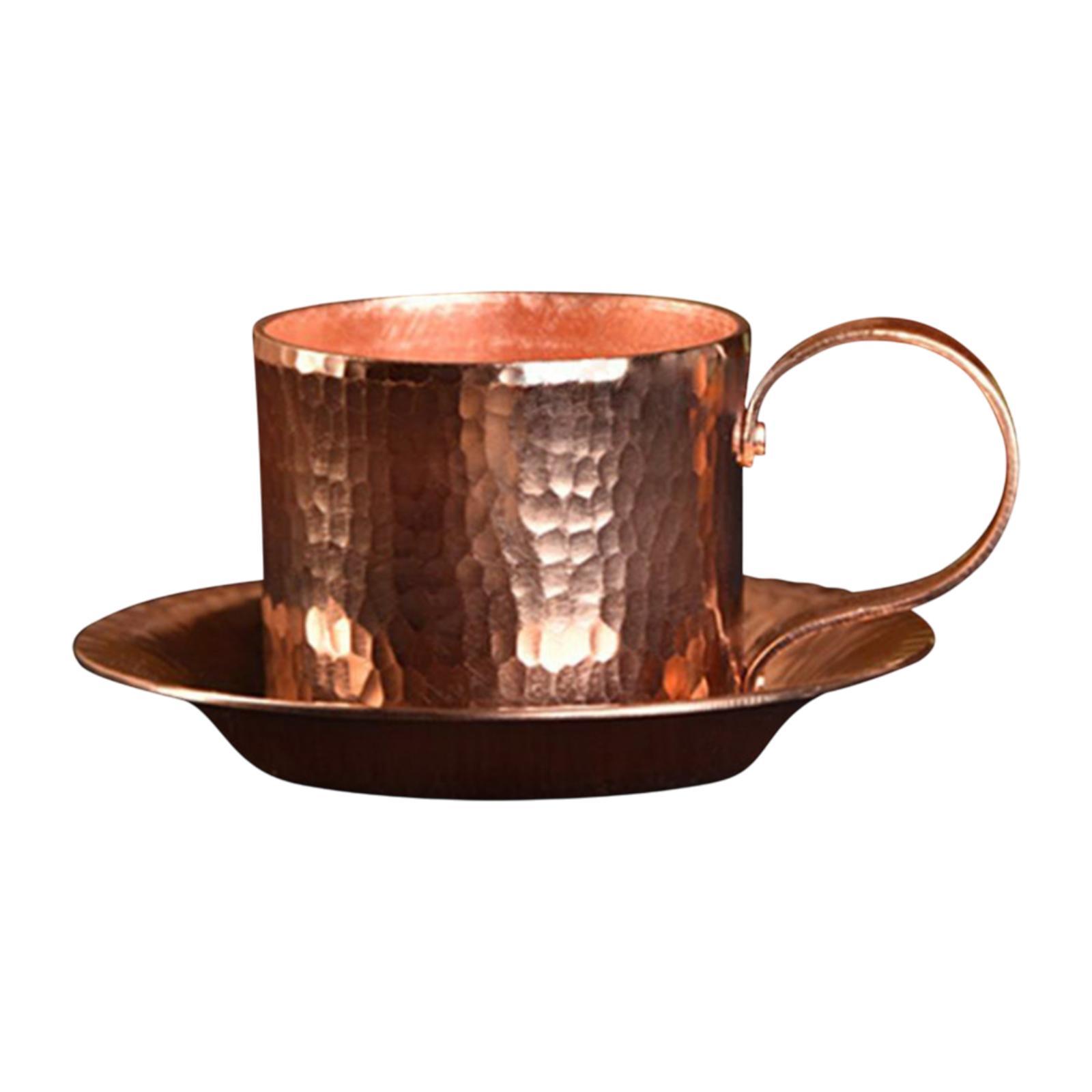 Copper Coffee Mug With Saucer