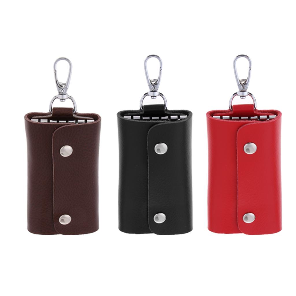 Porte-clés En Cuir Artificiel Sharplace - Pochette Avec Fermoir Aimanté, Dimensions 10x6x2cm - Rouge, Noir, Marron - 6