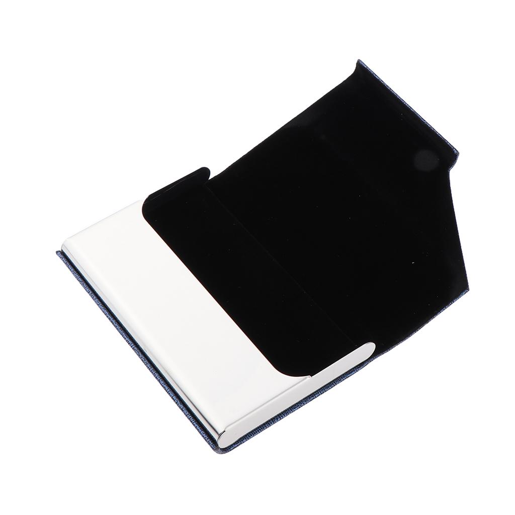 Business Name Card Holder Stainless Steel Multi Card Case Wallet Blue