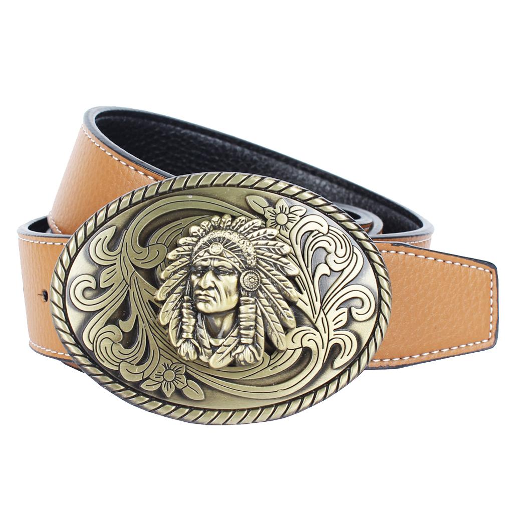 Vintage Indian Western Cowboy Men's Belt Buckle women Rodeo Golden belt buckles