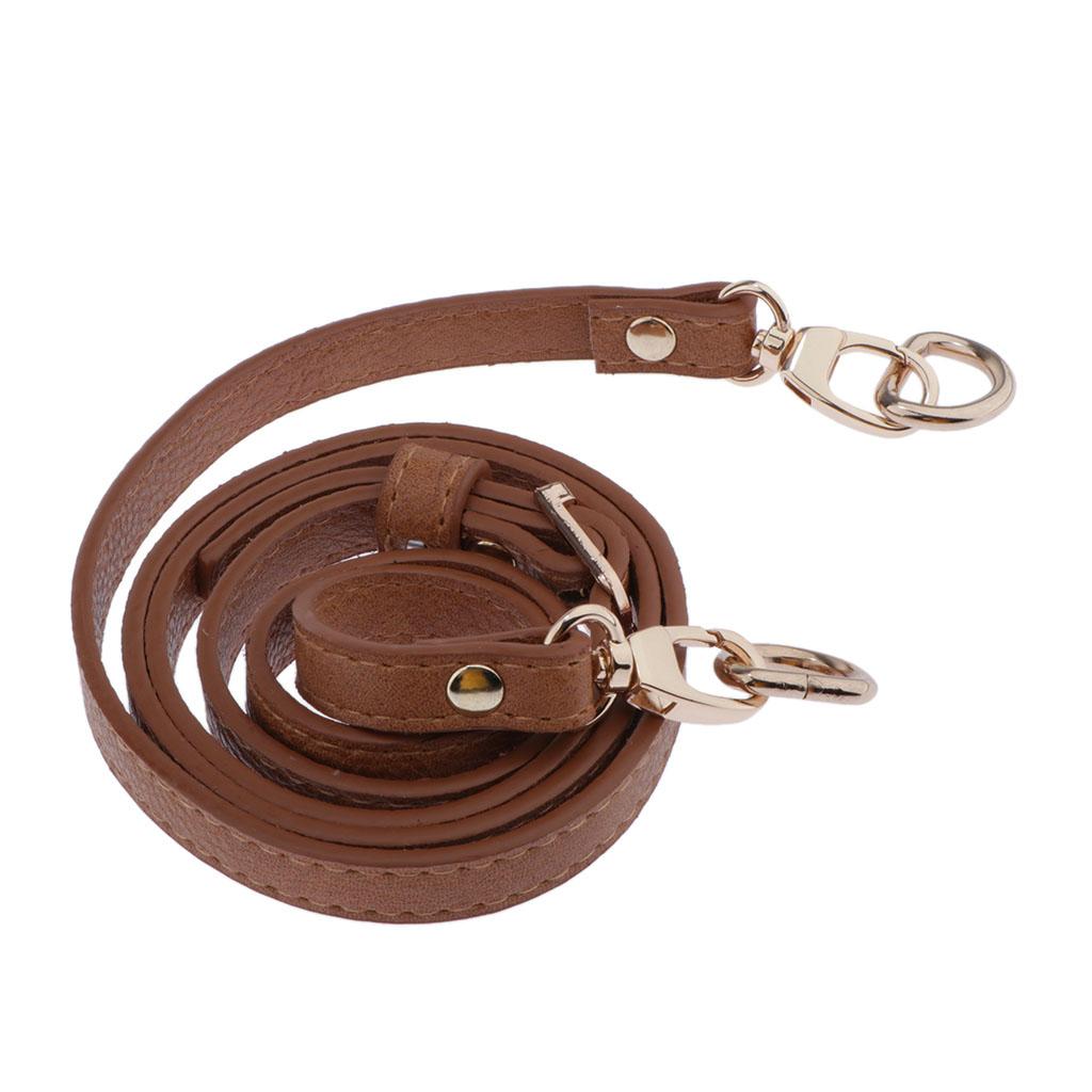Adjustable Leather Bag Strap Replacement for Bag Making Brown- Gold Buckle