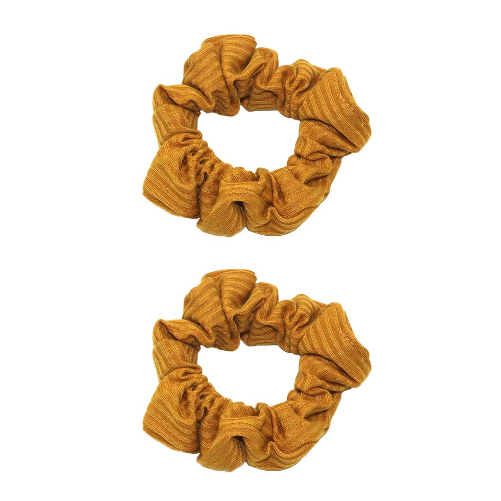 1 Pair Hair Scrunchies Cotton Elastic Hair Bands Hair Ties Ropes Yellow