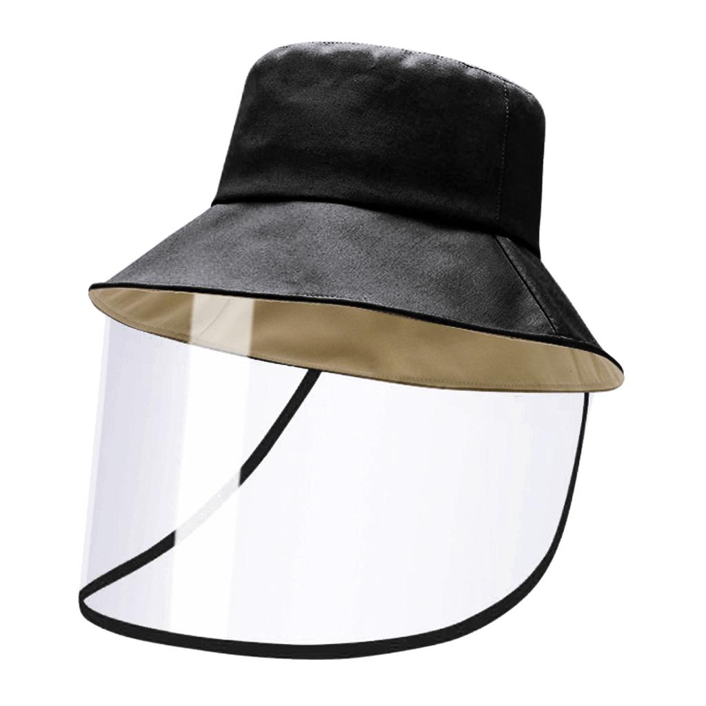 Anti-spitting Hat Dustproof Clear Cover Fishman Hat Bucket Hat Black