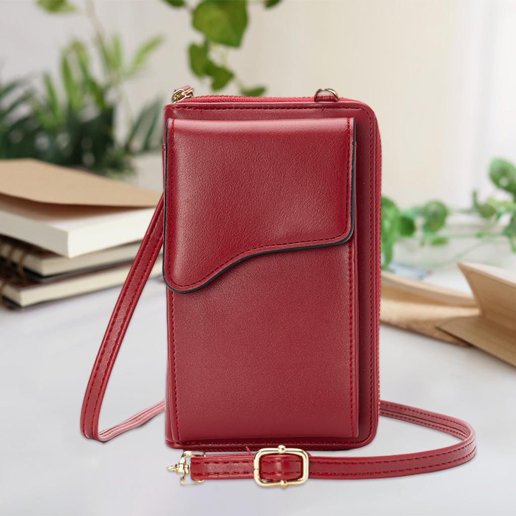 Women Crossbody Cell Phone Shoulder Bag Pouch Handbag Purse Wallet Red