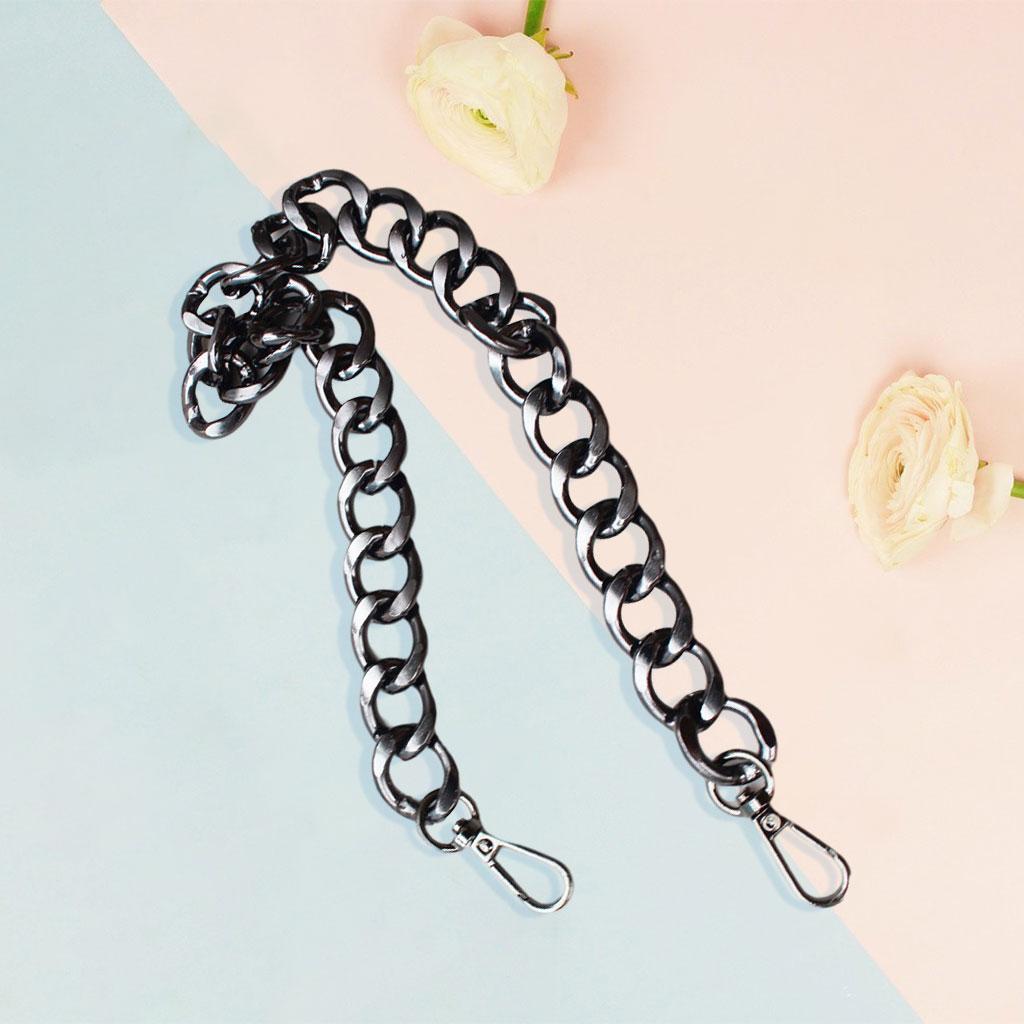 Bag Chain Strap Charms Flat Crossbody DIY Handbag Purse Gray 60cm